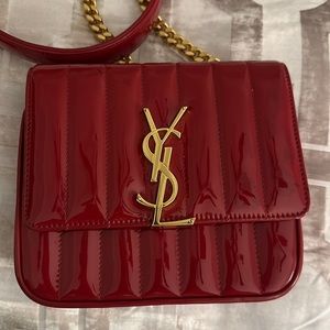 YSL Vicky Patent Shoulder Bag